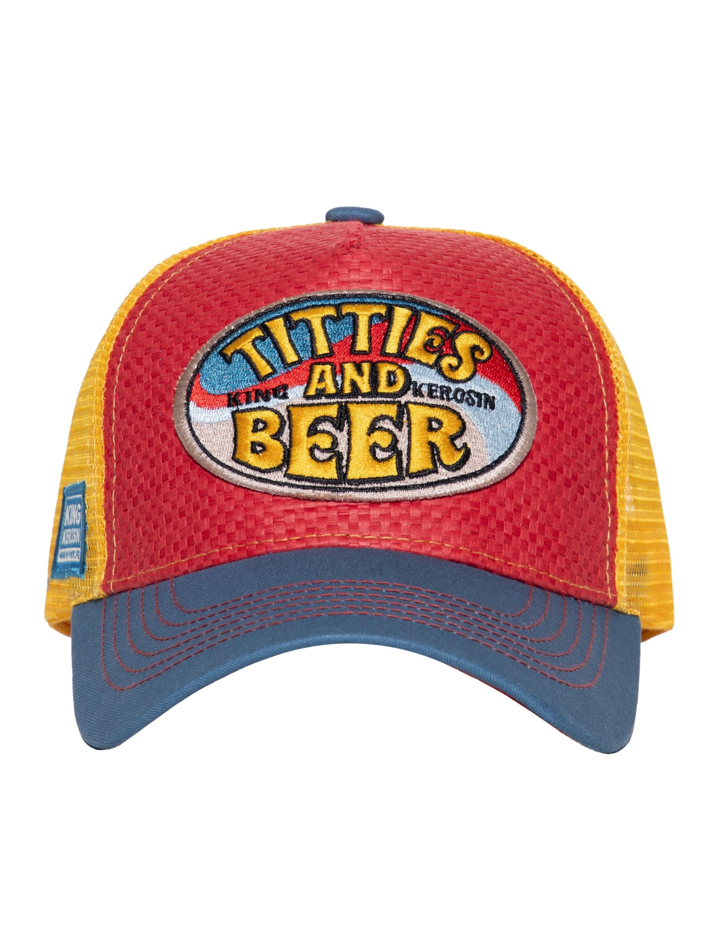 King Kerosin Cap 'Titties and Beer'‌‌‌ in Rot: Vorderseite