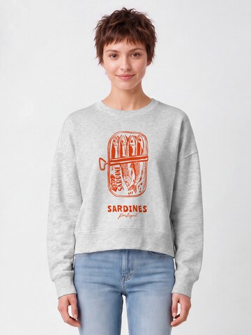 Sweat-shirt ' Sardines Portugal ' Watapparel en gris : devant