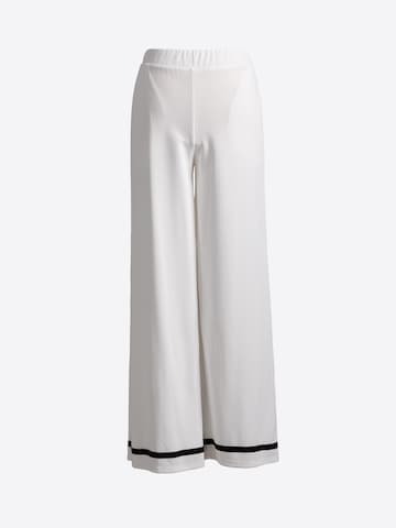 4TAILORS Široký strih Nohavice - Biela
