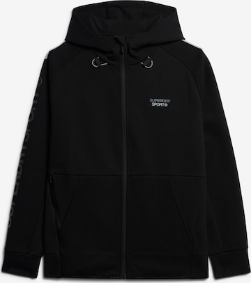 Superdry Athletic Zip-Up Hoodie in Black: front