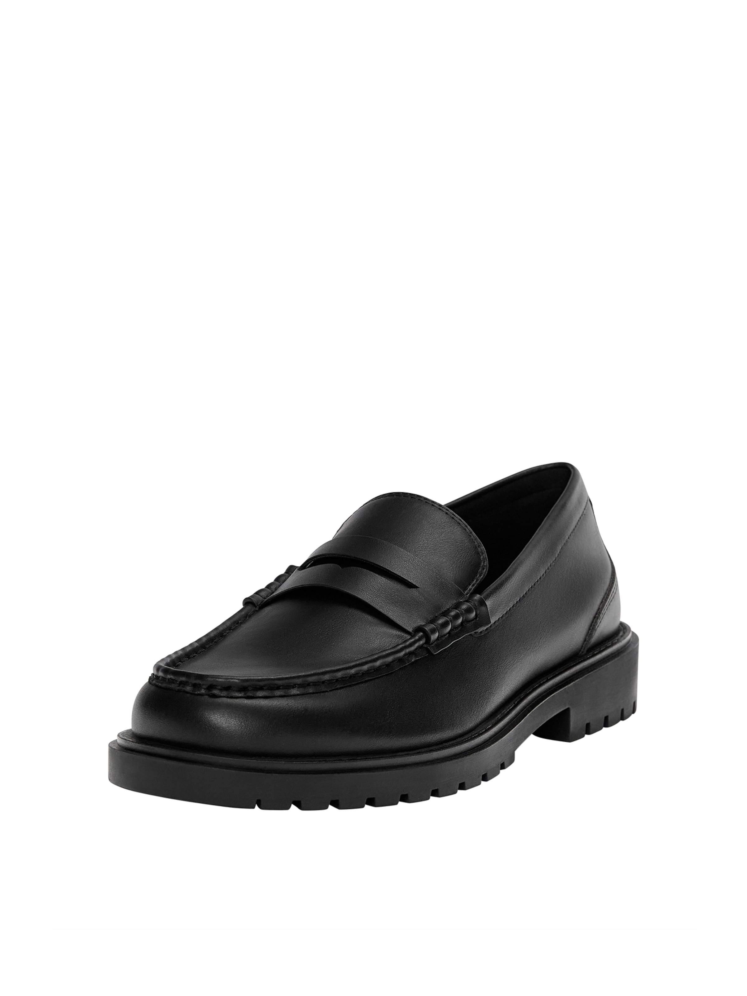 Pull&Bear Пантофи в черно: отпред