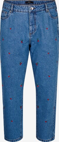 Zizzi Regular Jeans in Blauw: voorkant