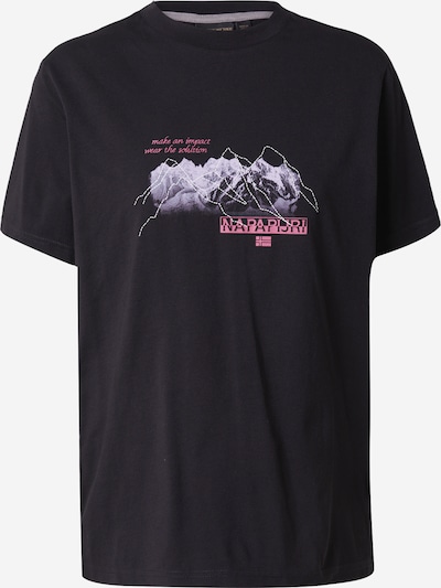 NAPAPIJRI T-Shirt 'YUKON' in grau / pink / schwarz, Produktansicht