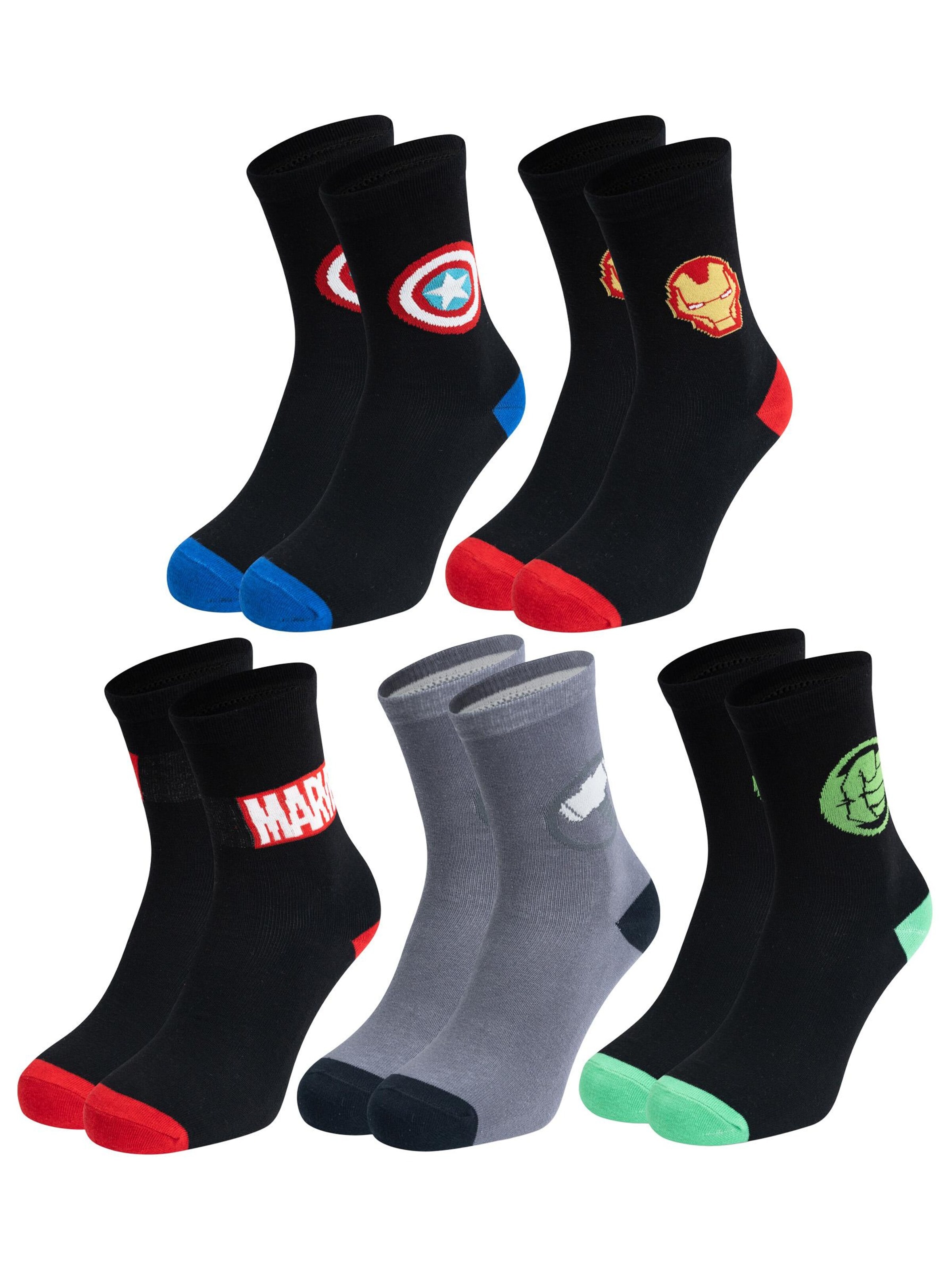 Marvel Avengers Socks 'Iron Man, Captain America, Hulk' in Mixed colours: front
