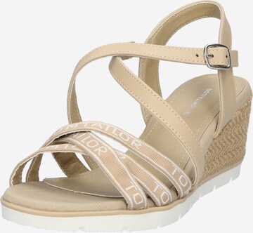 TOM TAILOR Sandalen met riem in Beige: voorkant