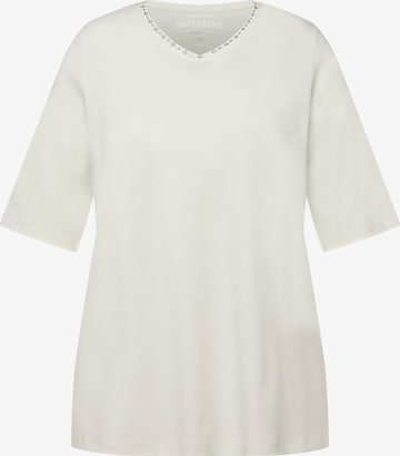 T-shirt Ulla Popken en blanc : devant