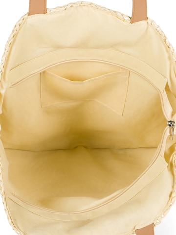 styleBREAKER Shoulder bag 'Runde Flecht Schultertasche - Basttasche' in Beige