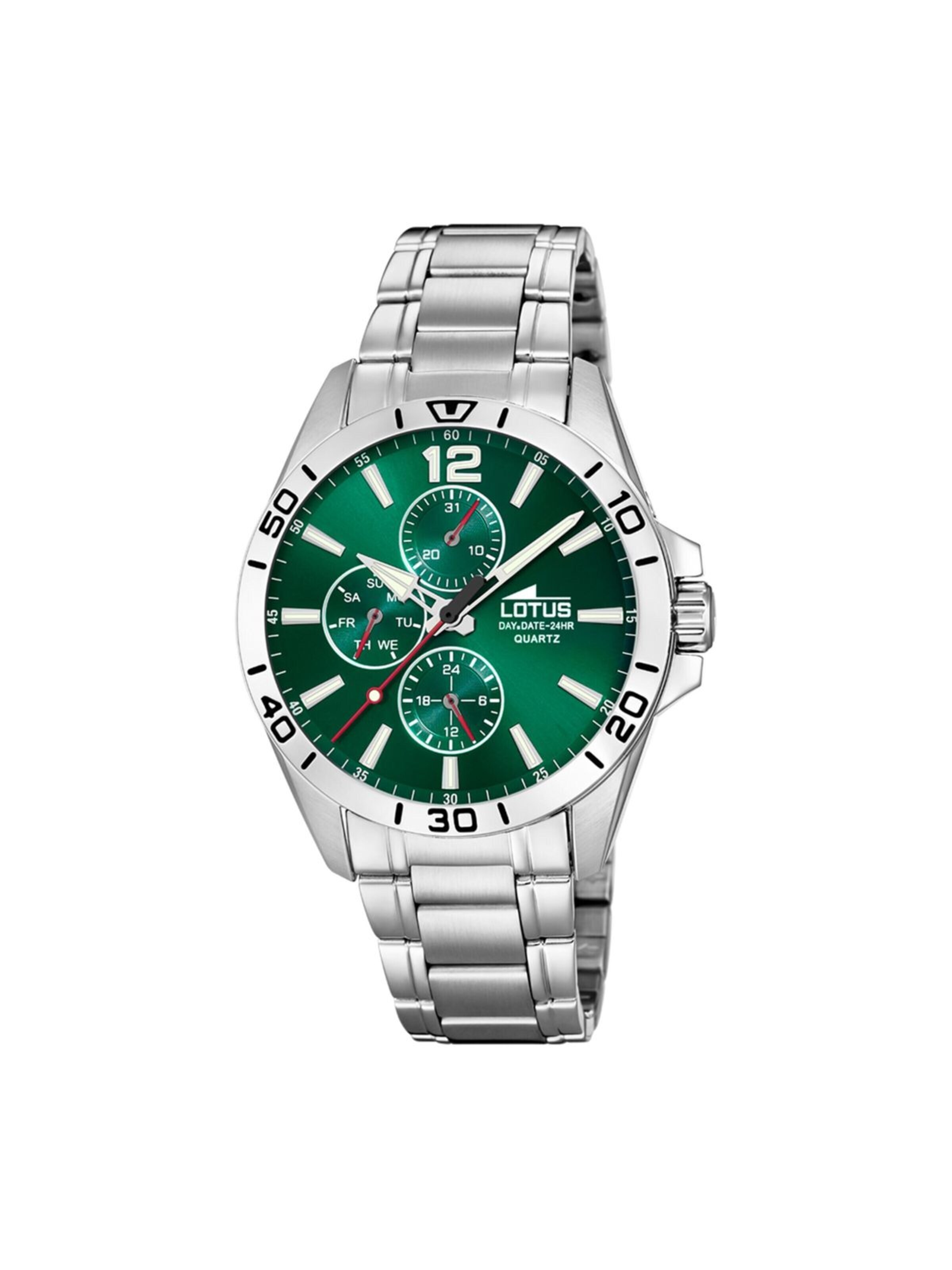 Lotus Analoog horloge in Groen: voorkant