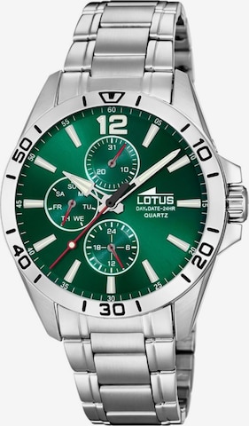 Lotus Analoog horloge in Groen: voorkant
