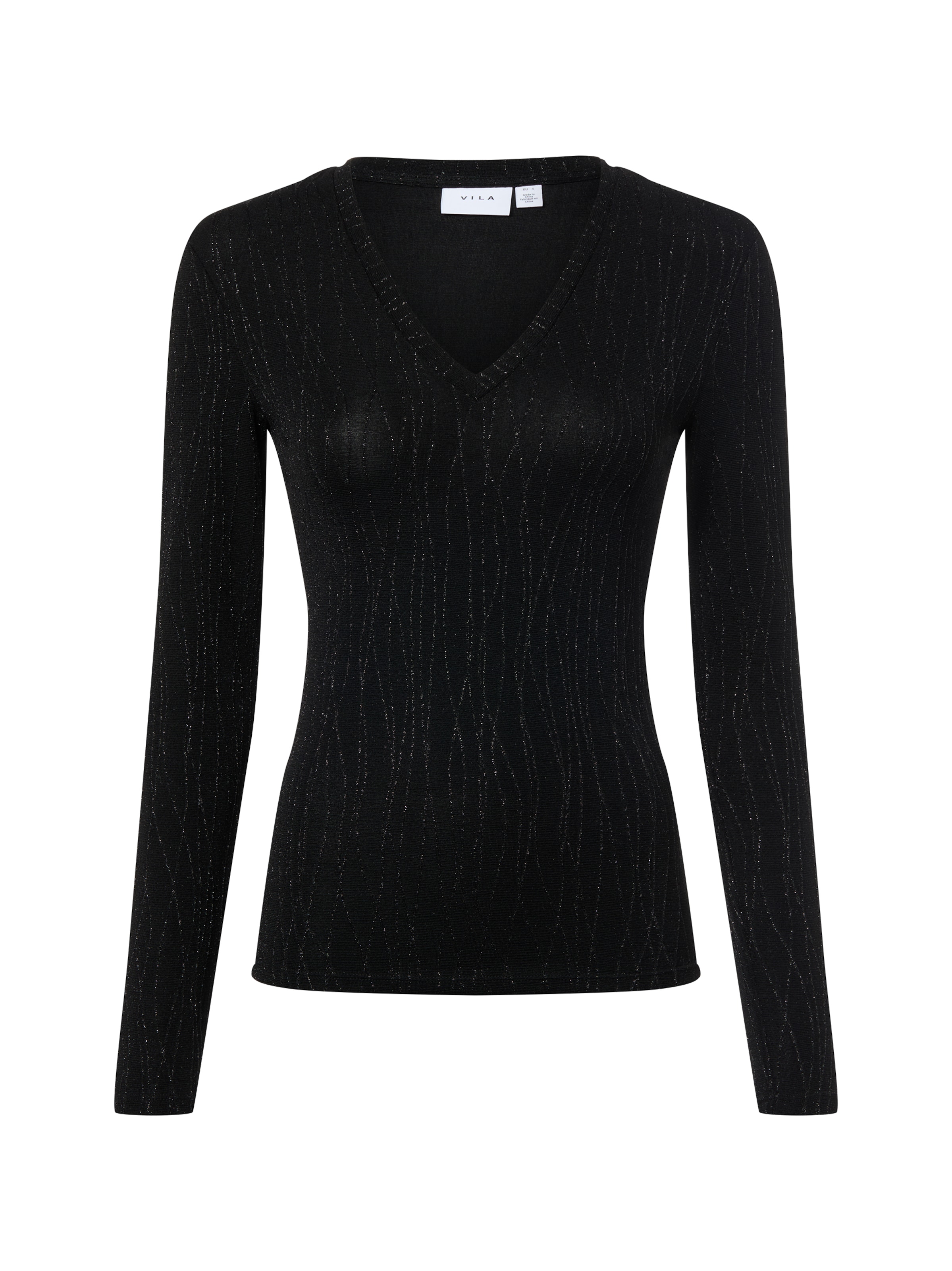 VILA Langarmshirt ' VIZoa ' in Schwarz: Vorderseite