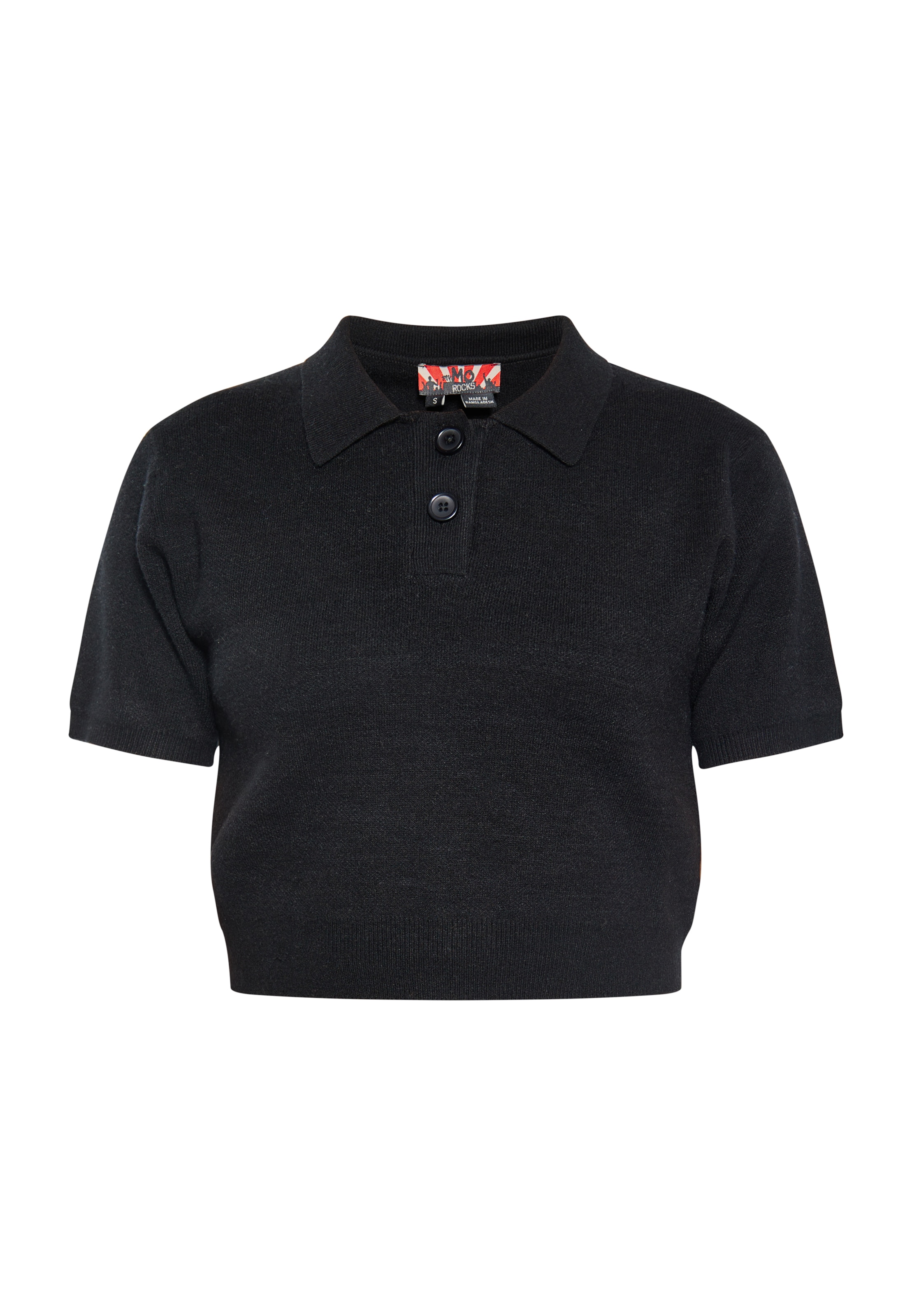 myMo ROCKS Πλεκτό τοπ σε μαύρο: μπροστά