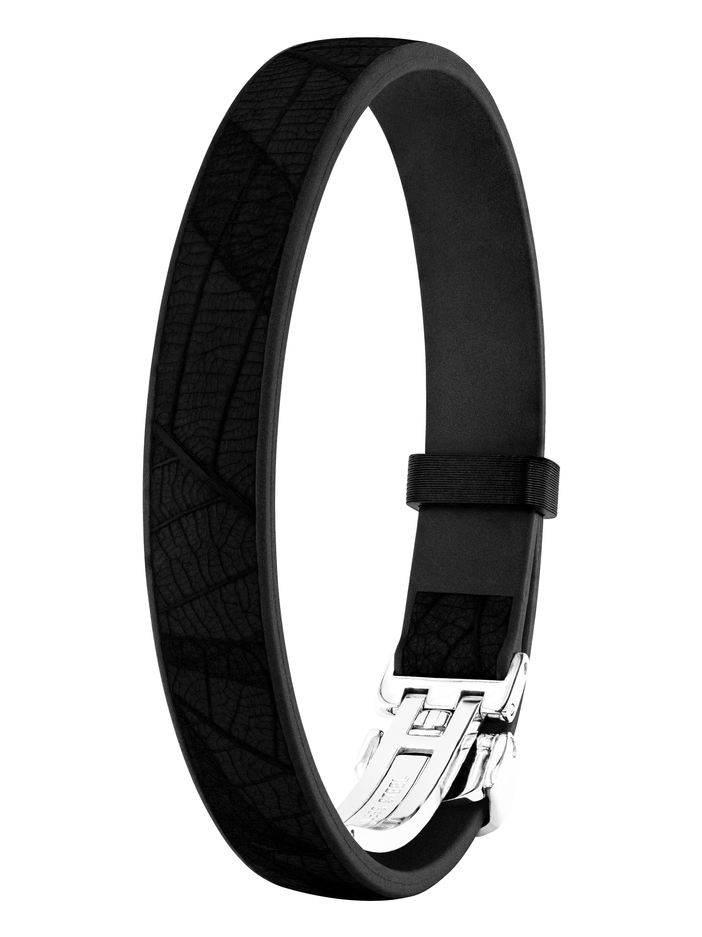 NiMa Atelier - Pulsera 'GEB LEAF' en negro: frente