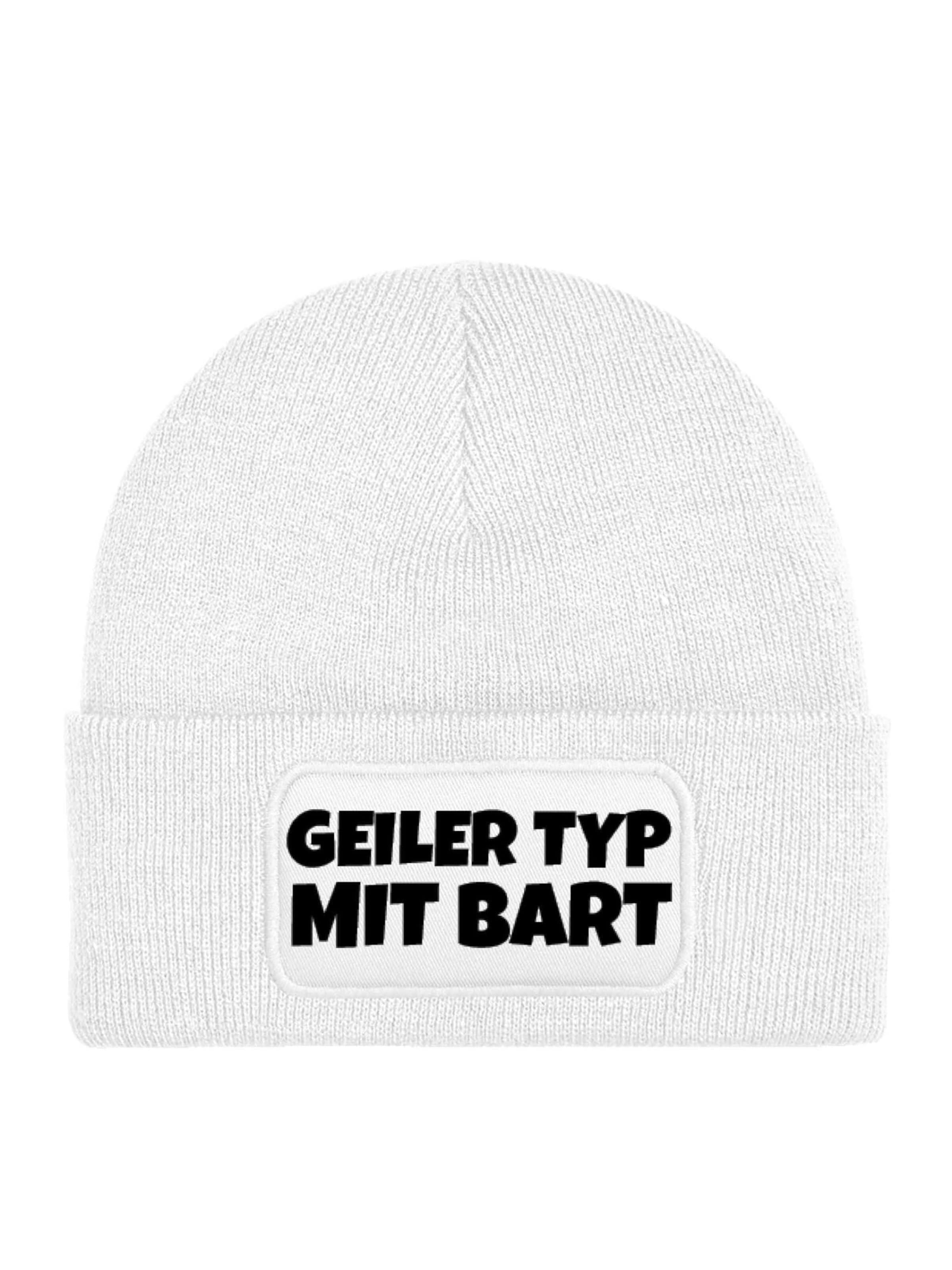 Youth Designz Beanie 'Geiler Typ mit Bart' in White: front