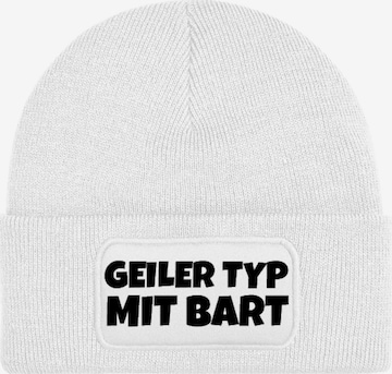 Youth Designz Mütze 'Geiler Typ mit Bart' in Weiß: Vorderseite