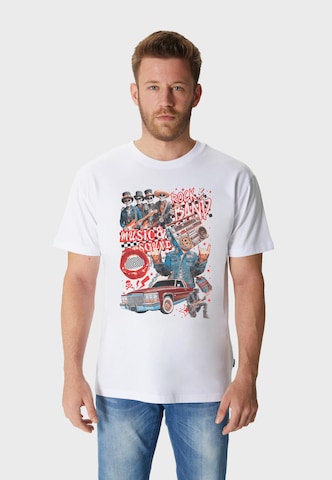 Oldskull T-Shirt 'Xtreme Retro Rock Skull Graphic' in Weiß: Vorderseite