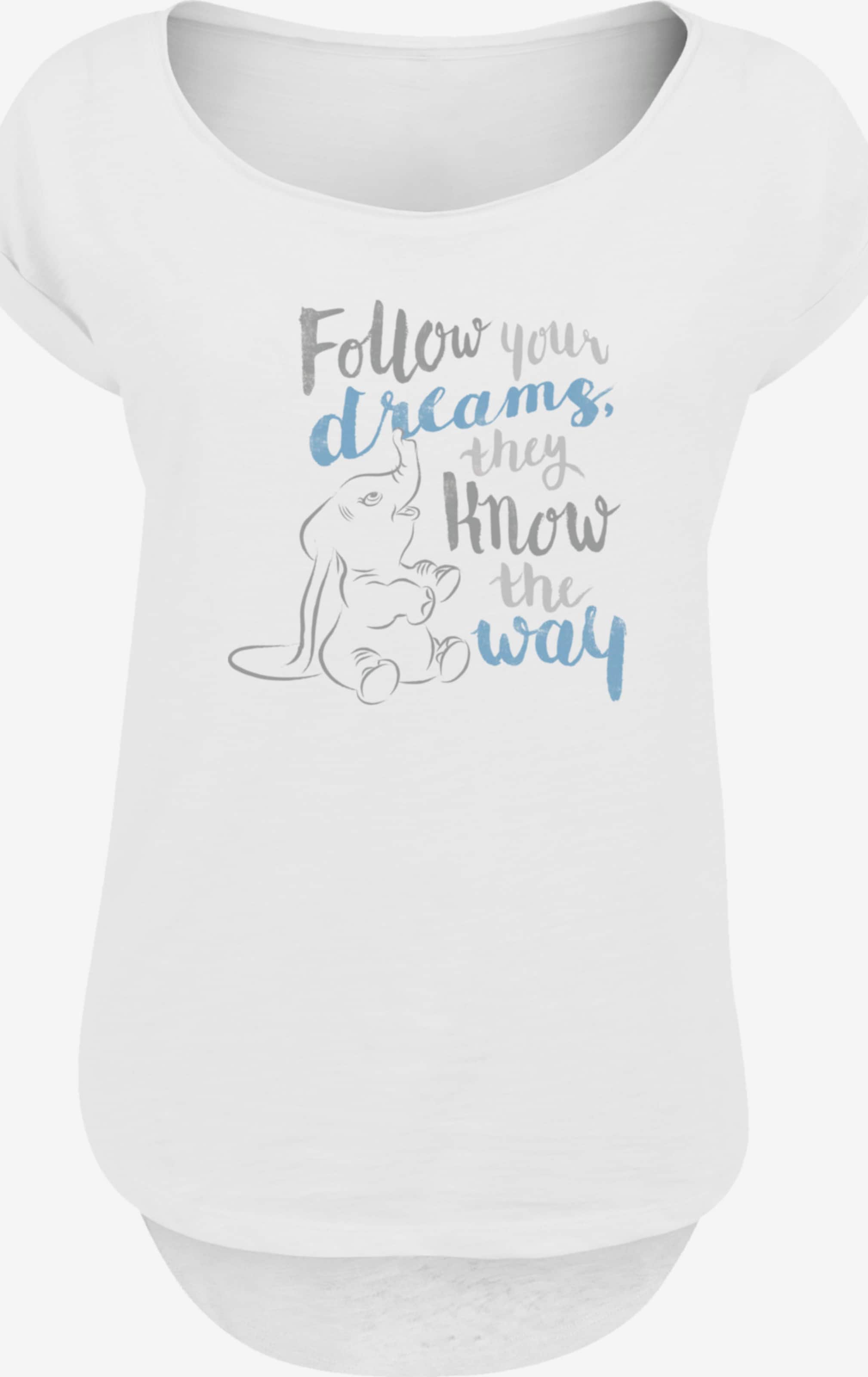 F4NT4STIC Shirt 'Disney Dumbo Follow Your Dreams' in Weiß | ABOUT YOU