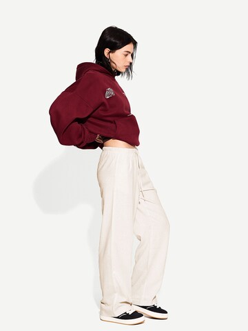 Wide Leg Pantalon Bershka en jaune : devant