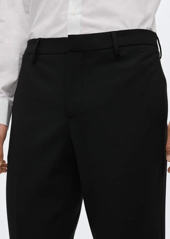 MANGO MAN Regular Pleated Pants 'Paulo' in Black