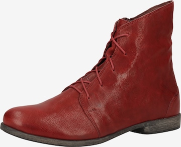 THINK! Lace-Up Ankle Boots in Red: front