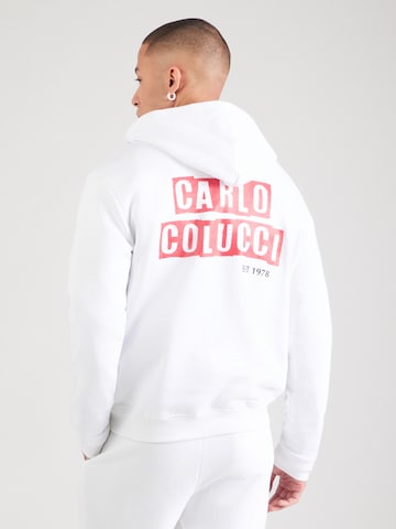 Carlo Colucci Μπλούζα φούτερ σε λευκό: μπροστά