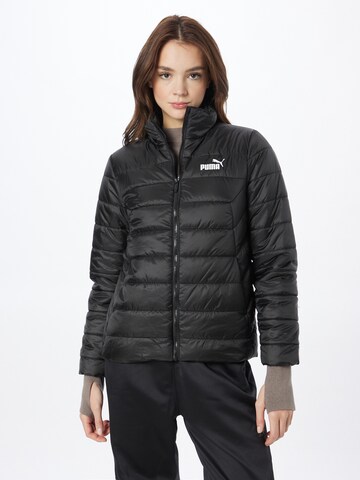 PUMA Athletic Jacket in Black: front