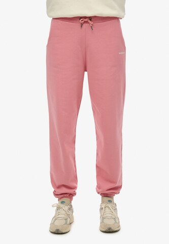 Effilé Pantalon Superdry en rose : devant