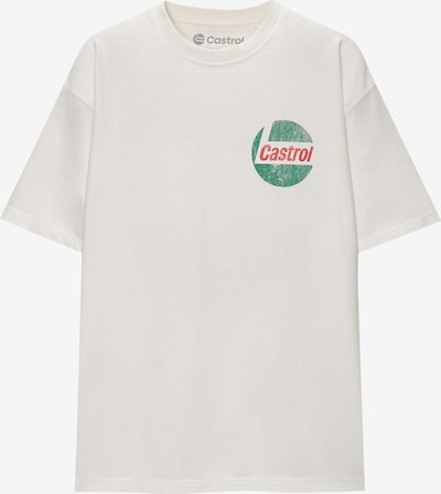 Pull&Bear T-Shirt in grün / rot / weiß, Produktansicht