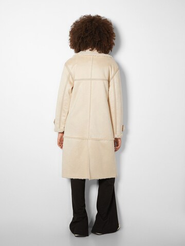 Bershka Winter Coat in Beige