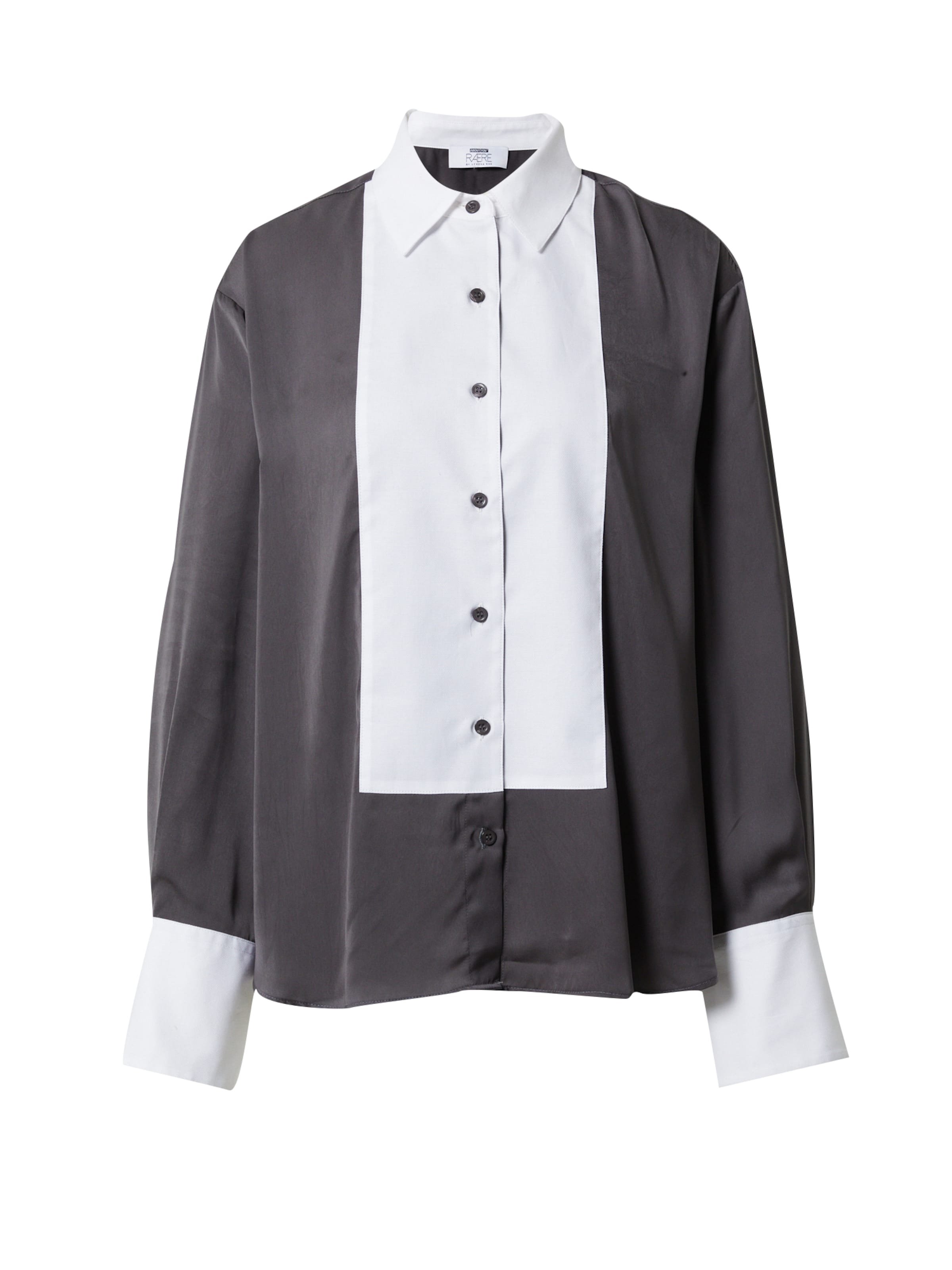 Bluză 'Erin' RÆRE by Lorena Rae pe gri / alb, Vizualizare produs