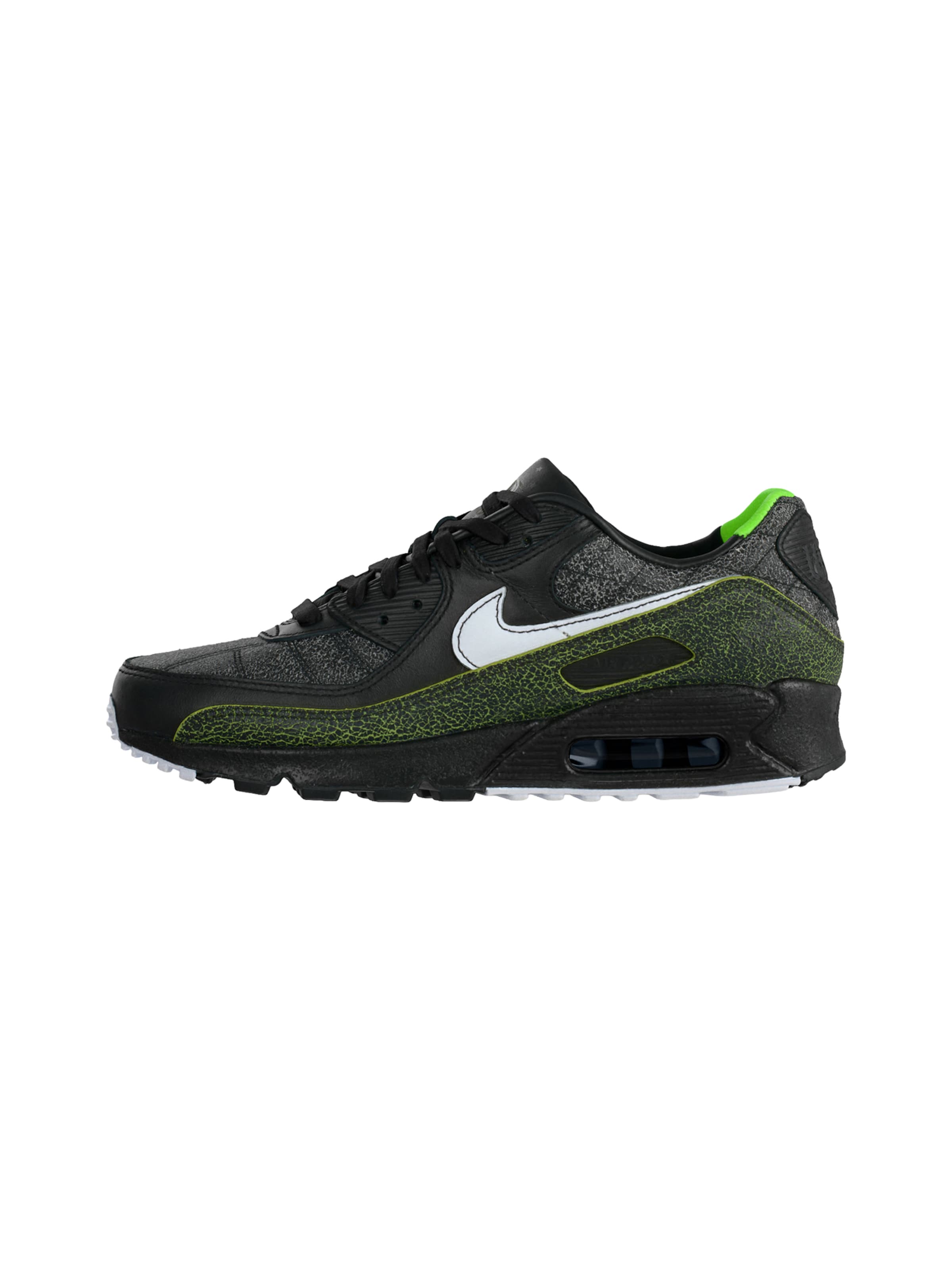 Nike Sportswear Baskets basses 'AIR MAX 90' en 40 en vert fluo / noir / noir chiné / blanc cassé, Vue avec produit