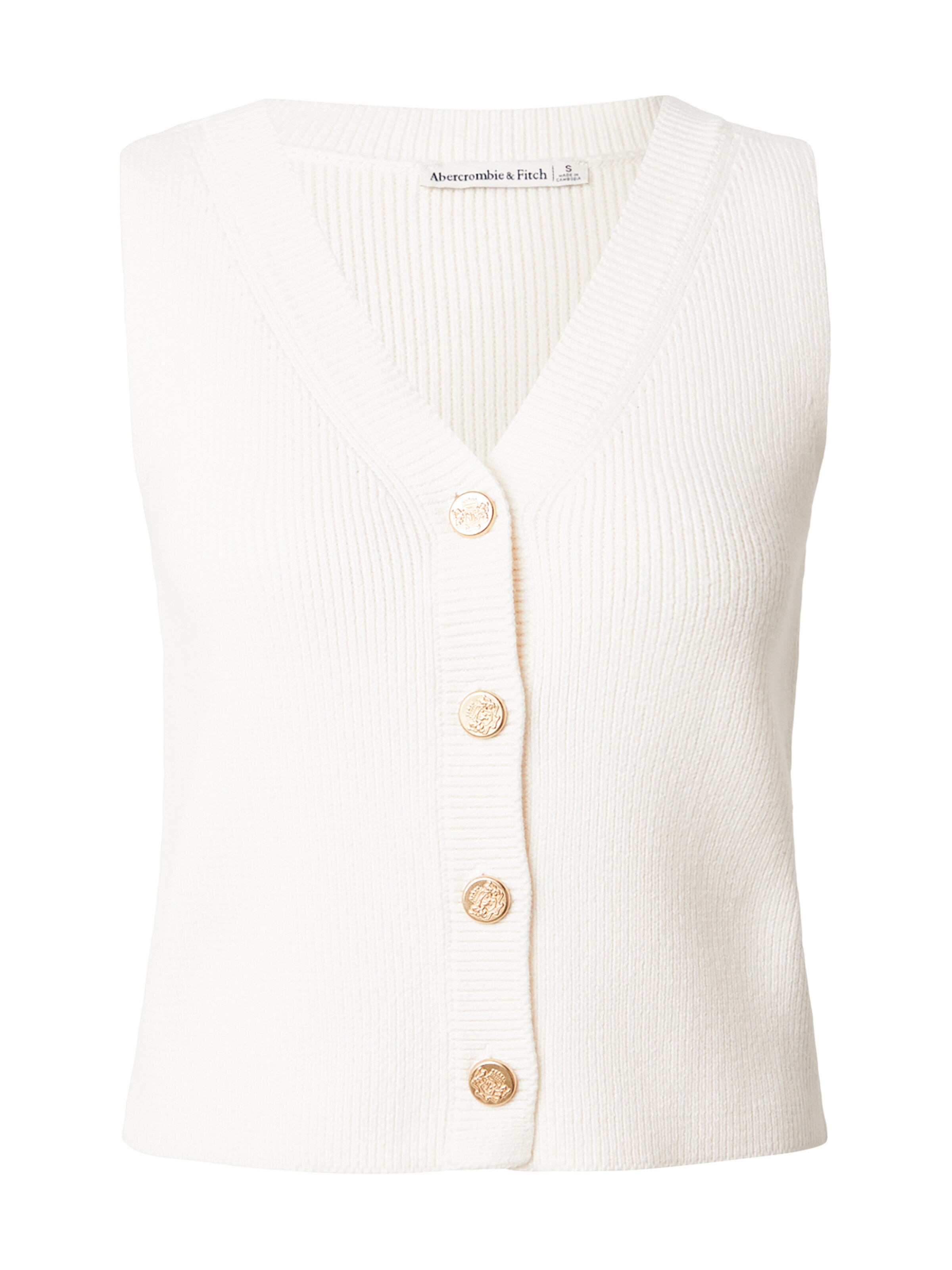 Abercrombie & Fitch Πλεκτό γιλέκο σε μπεζ: μπροστά