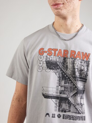 G-STAR Футболка 'Stairs' в Серый