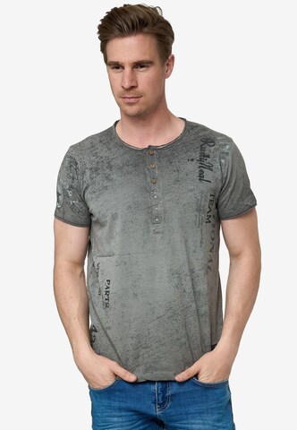 Rusty Neal T-Shirt mit seitlichem Druck in Grau: predná strana