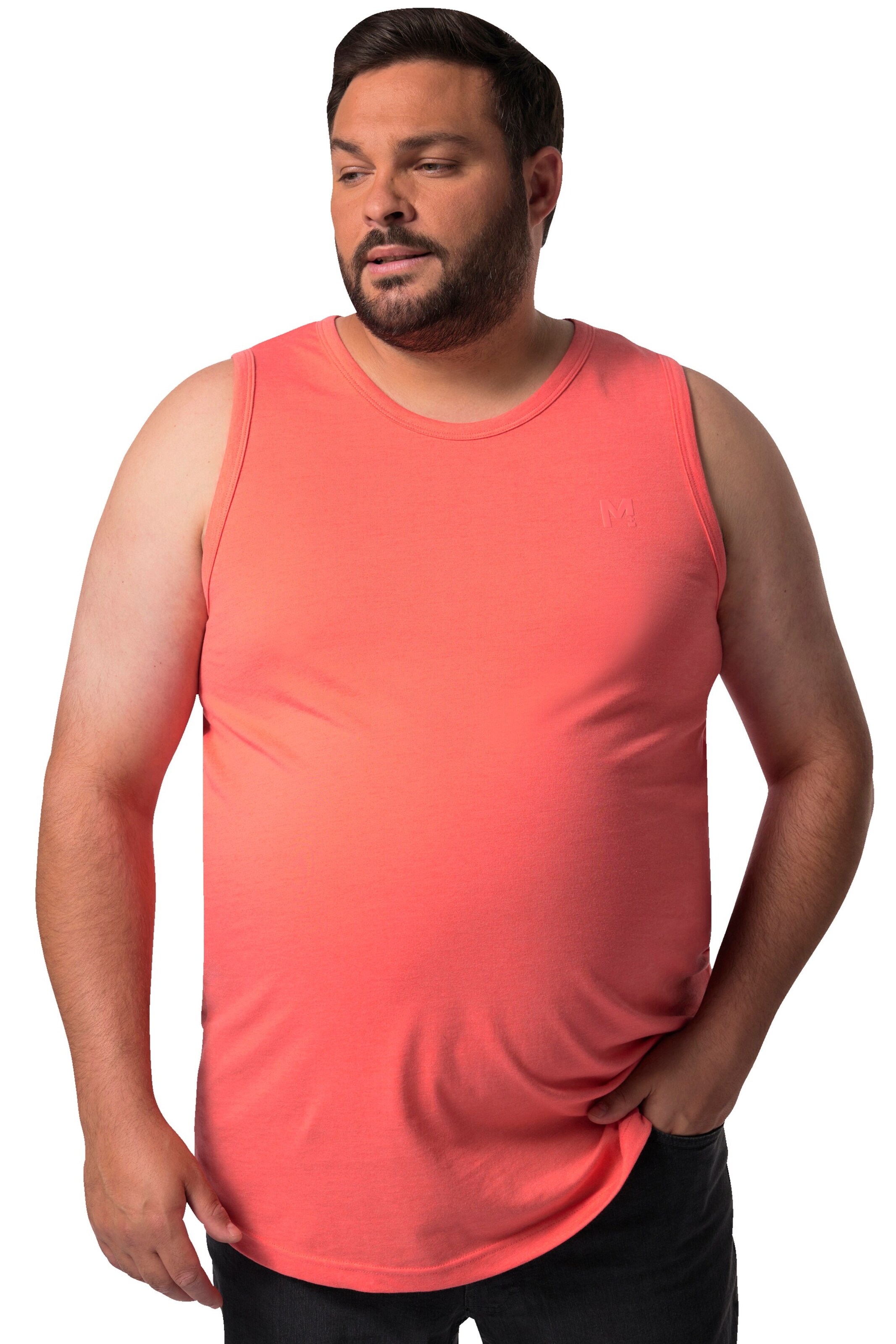 Men Plus Tank Top in Orange: Vorderseite
