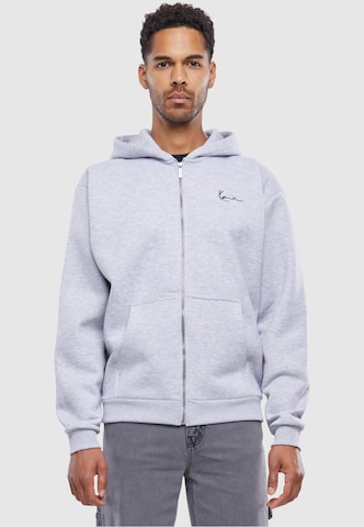 Karl Kani Zip-Up Hoodie in Grey: front