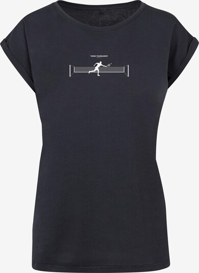 Merchcode T-shirt 'Tennis Round 1' en bleu nuit / gris / blanc, Vue avec produit