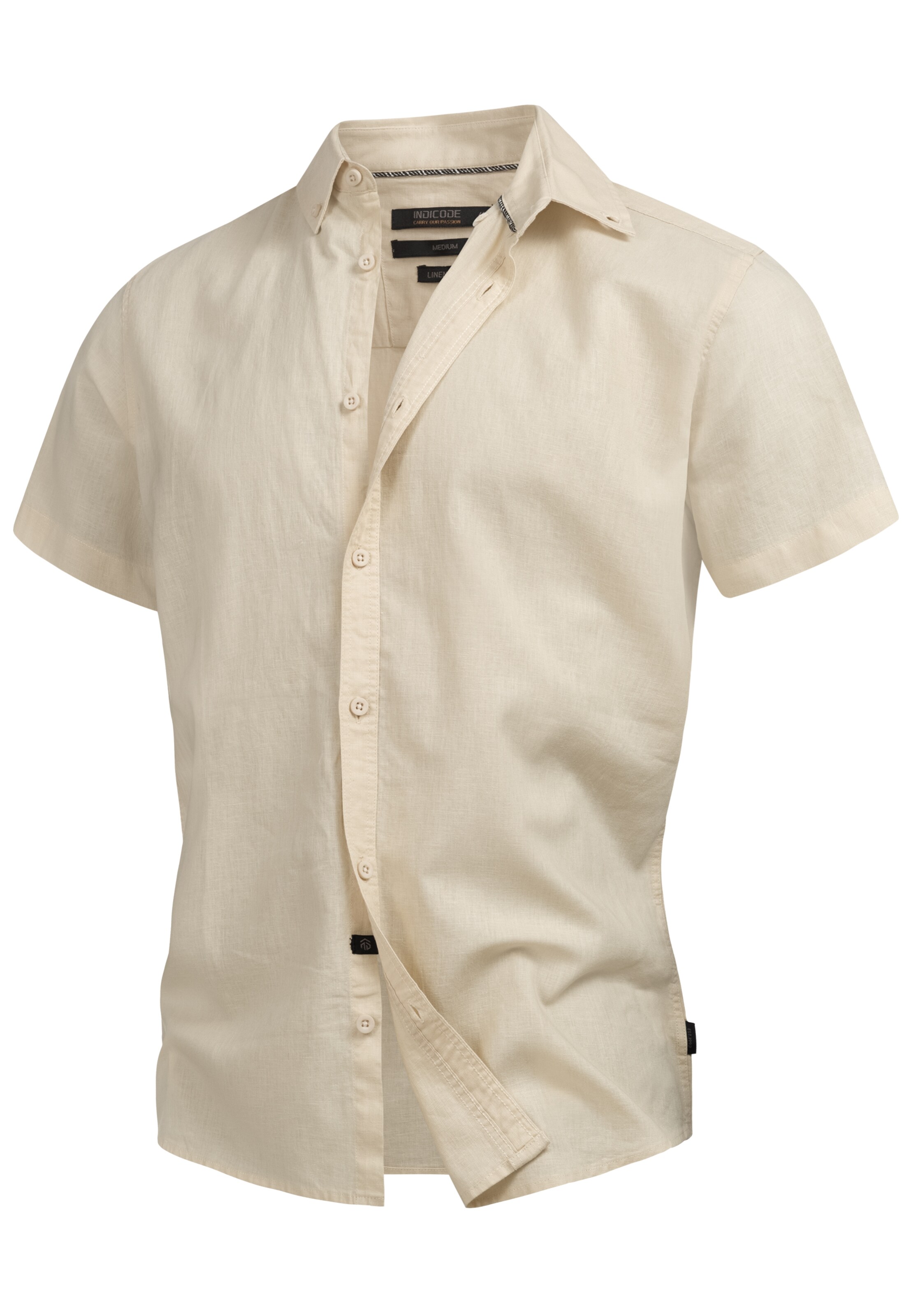 INDICODE JEANS Button Up Shirt 'Bravida' in Beige: front