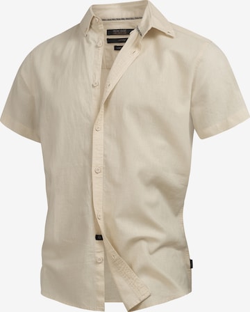 INDICODE JEANS Regular fit Button Up Shirt 'Bravida' in Beige: front