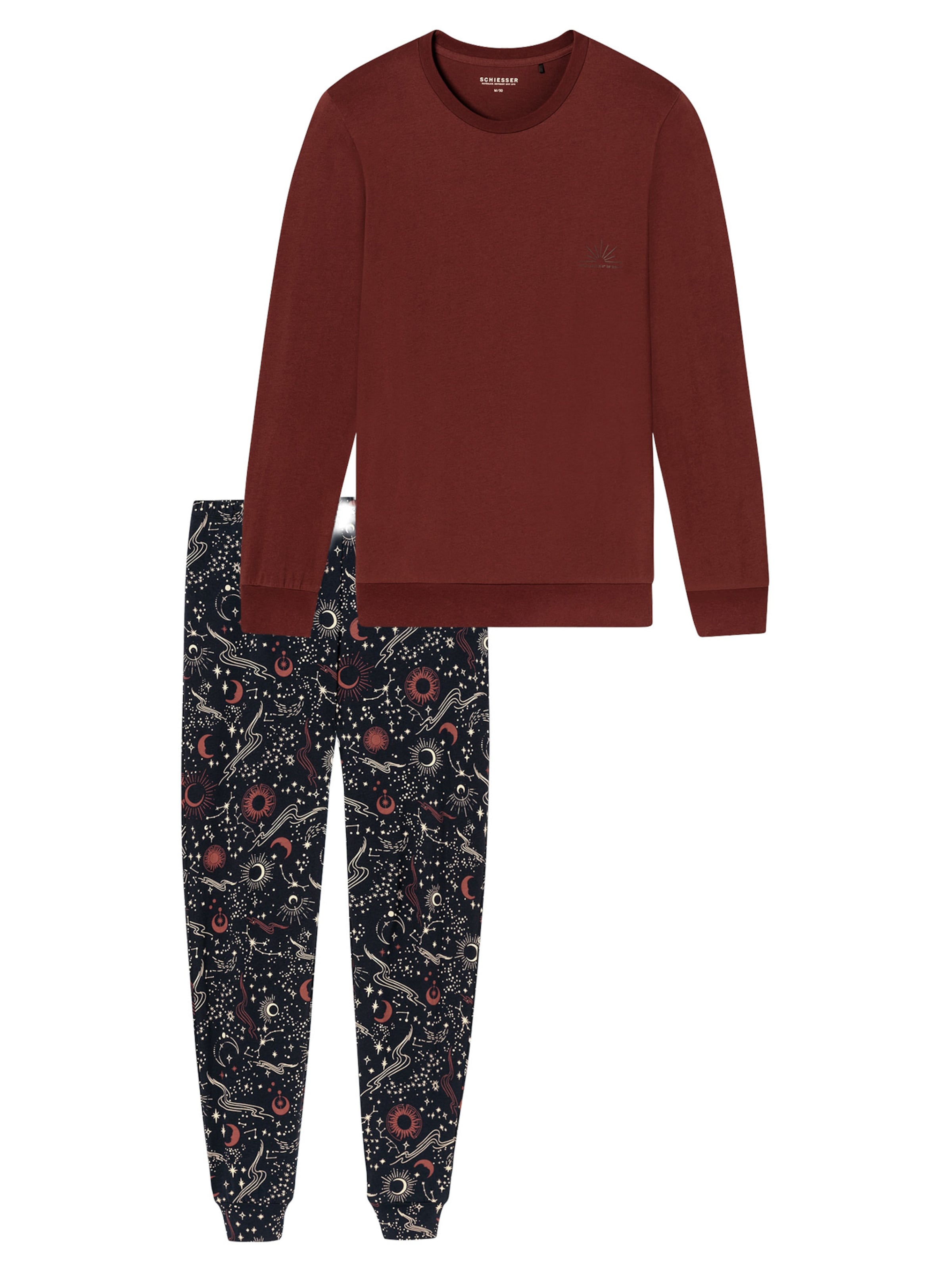 Pyjama long ' Family ' SCHIESSER en bleu : devant