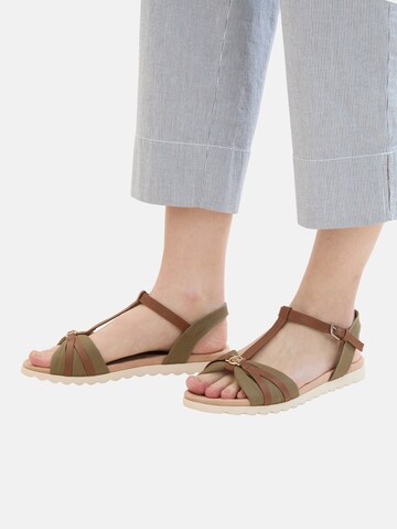 TOM TAILOR Páskové sandály – hnědá: přední strana