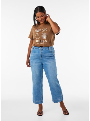 T-shirt 'Mliz' Zizzi en marron