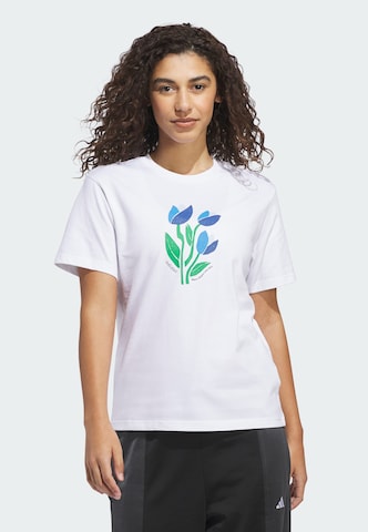 ADIDAS SPORTSWEAR - Camisa funcionais 'Bloom At Your Own Pace' em branco: frente