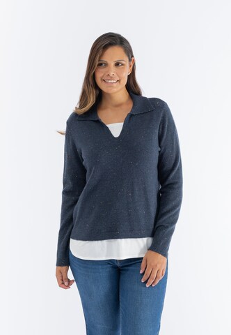 October Sweater in Blue: front