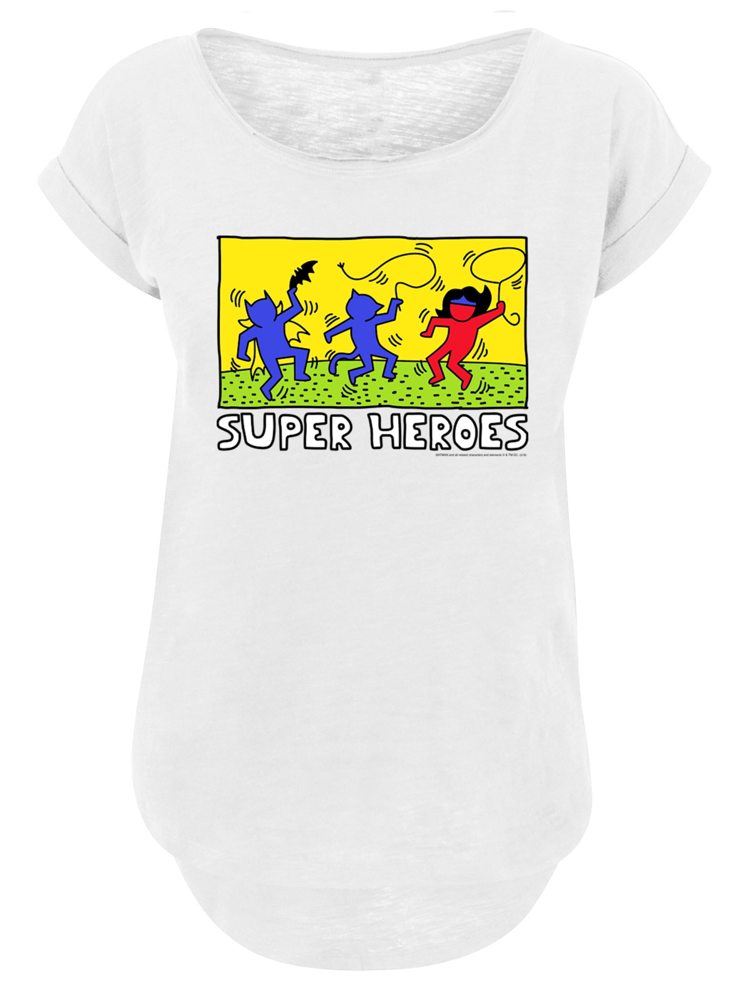 F4NT4STIC Shirt 'Batman Pop Art' in Wit: voorkant