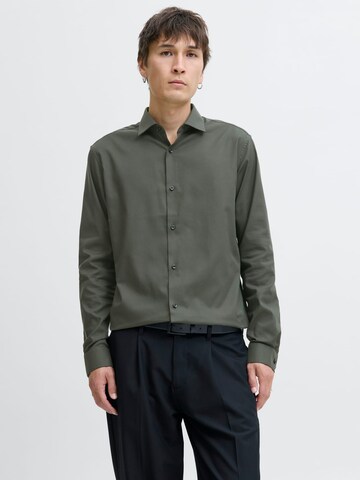 JACK & JONES Comfort fit Button Up Shirt 'blaparker' in Green: front