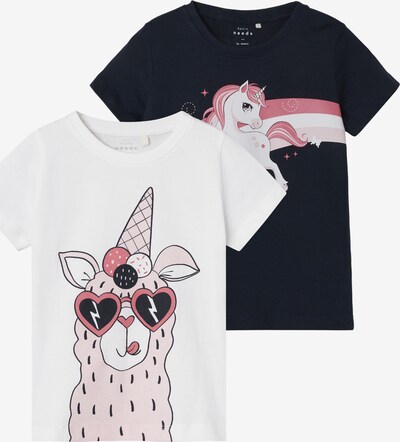 NAME IT Shirt 'VILENNE' in de kleur Saffier / Pink / Wit, Productweergave