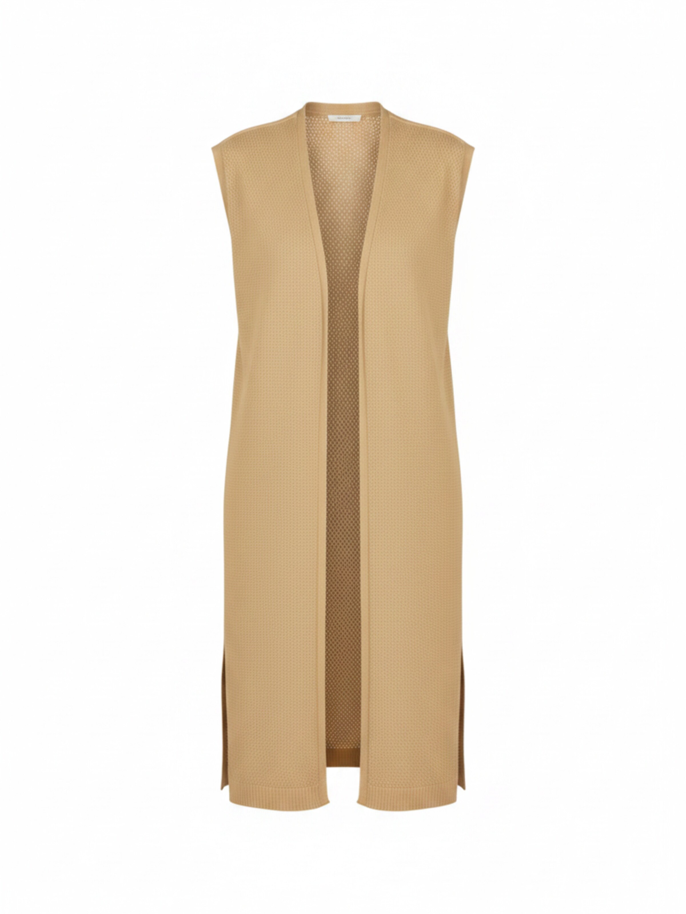 WEARABLE STORIES Strikkjole 'Gilet Emma' i brun: forside