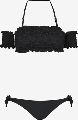 Urban Classics Bandeau Bikini in Schwarz: predná strana