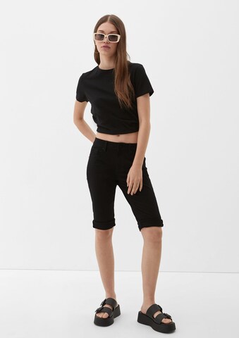 QS Slim fit Trousers ' CATIE ' in Black: front