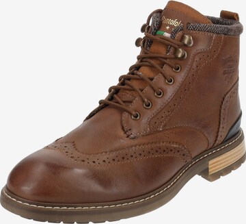 PANTOFOLA D'ORO Lace-Up Boots 'Tocchetto' in Brown: front